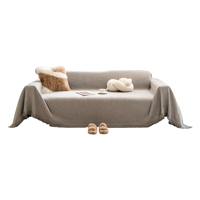 Wuyinliangpin Class A Chenille Sofa Cover, All-Season Sofa Slipcover, One Whole Piece, Elegant Gray, 180*230cm