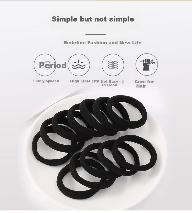 Yushangjiaren Thick Elastic Hair Ties, Wide And Durable Plush Simple Hair Bands, High Ponytail Rubber Bands, Versatile Mixed Pack 8