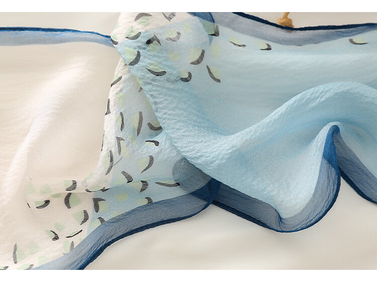 Shanghai Story Women's Summer Printed Silk Scarf 100% Mulberry Silk Neck Scarf Commuter Gift for Girlfriend Valentine's Day 25