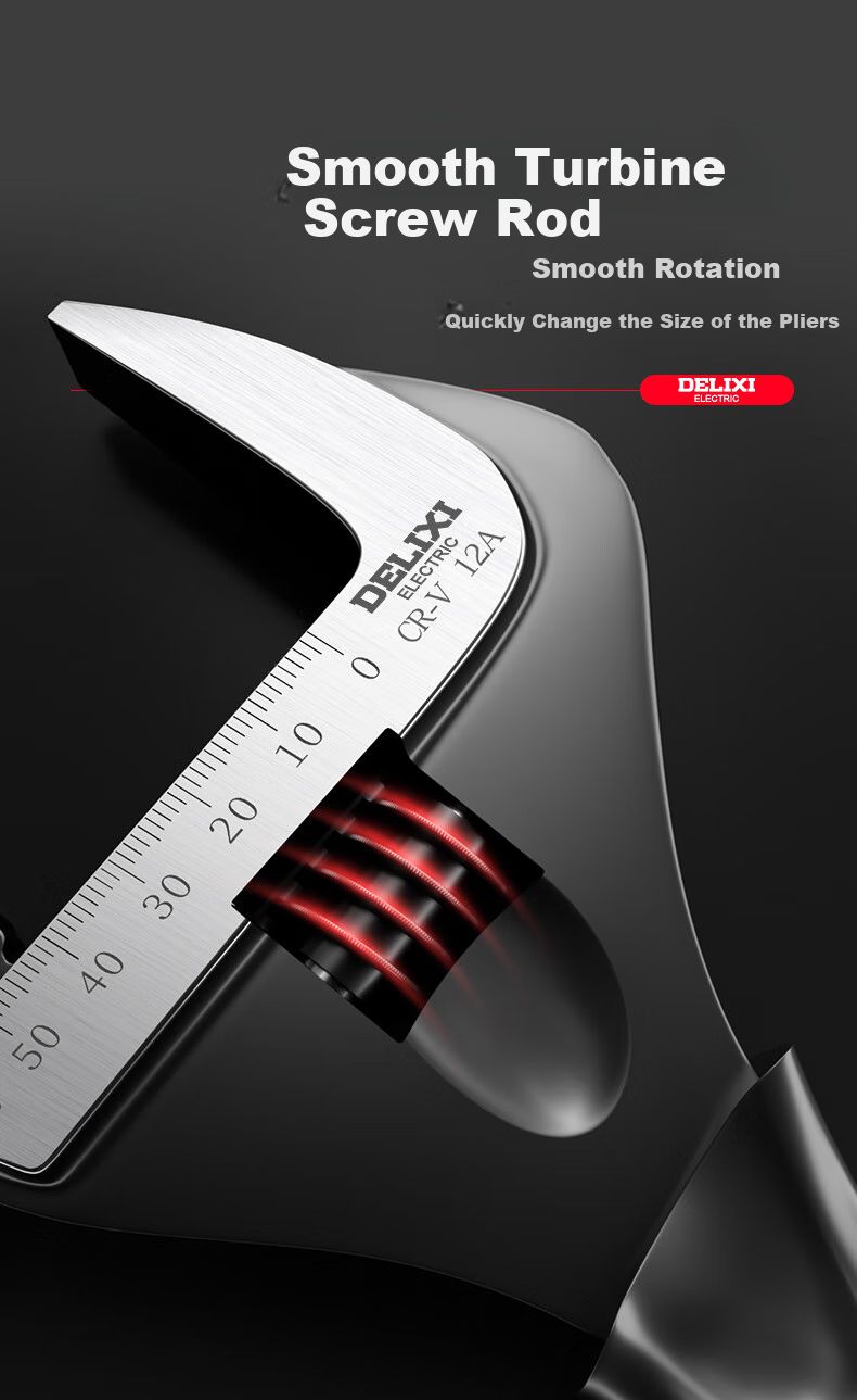DELIXI Wide-Mouth Adjustable Wrench, Short Handle Adjustable Spanner, Multi-Functional Plumbing Wrench Tool 6