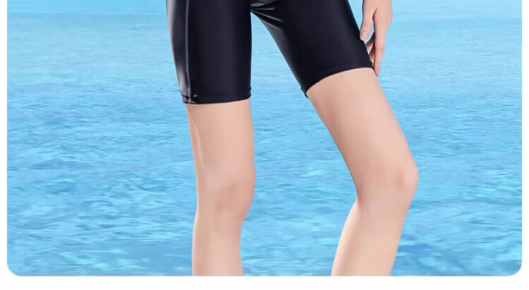Xtep Women's Conservative High-End Professional Competitive Slimming Tummy Control One-Piece Five-Point Training Swimsuit 8