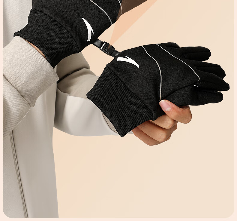 ANTA Thermal Gloves Winter Riding Fleece Lined Electric Bike Windproof Touchscreen Ski Outdoor Anti-Freeze Gloves M 18