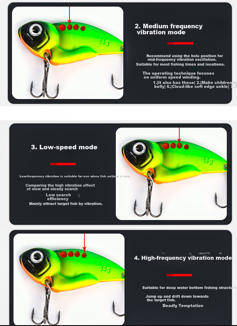Xionghuo Lure VIB Metal Bait, Full Swimming Layer, 14g Small Iron Plate, for Freshwater Bass And Catfish Lures 5