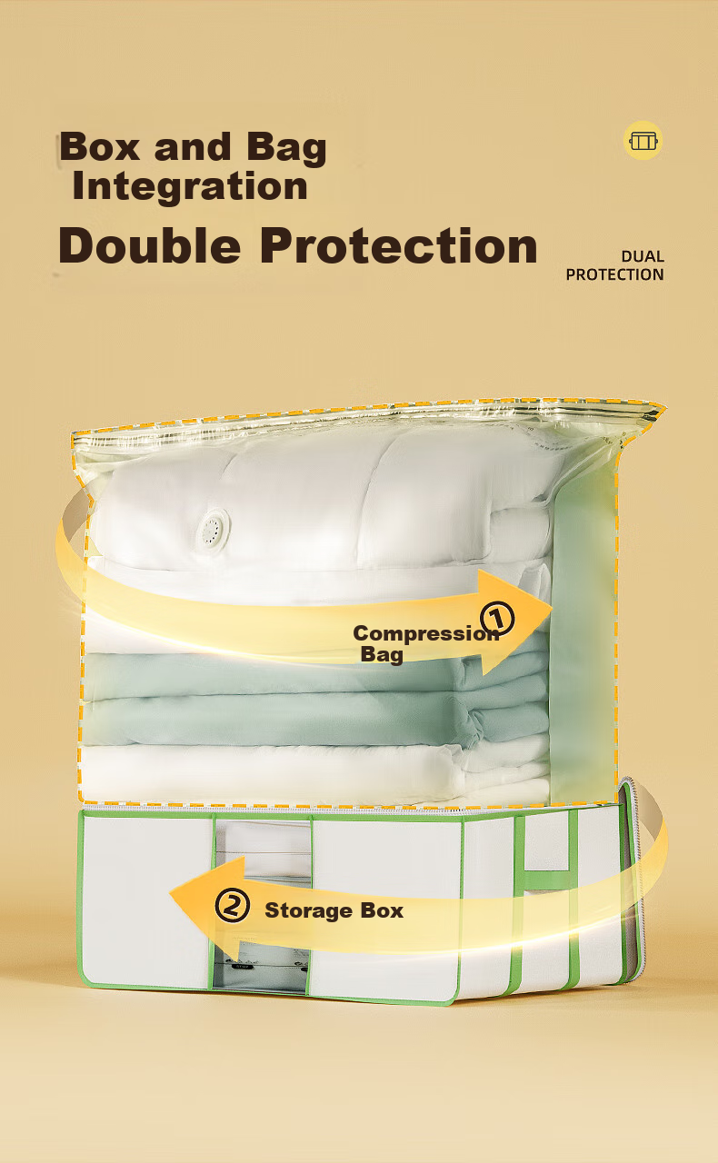 Taili Vacuum Storage Bags, Fabric Storage Boxes for Clothes And Quilts, Foldable Organizer Bags, 50L Medium Size 6