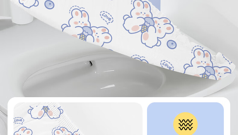 Guxu Disposable Toilet Seat Covers Thickened Full Coverage Adhesive Toilet Seat Protector for Hotel Travel Business Trip 14