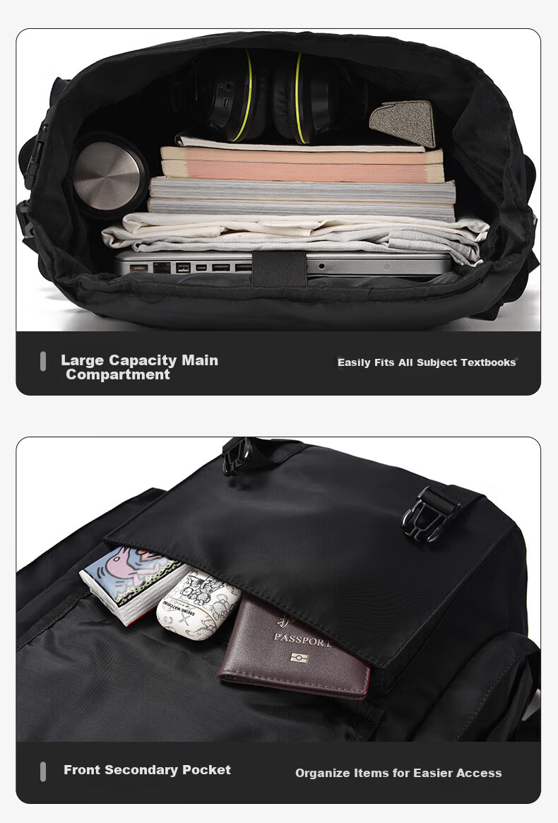 Huili Backpack for Men, Large Capacity Travel Bag, Outdoor Street Hiking Backpack, Trendy Laptop And Bookbag for College Students 12