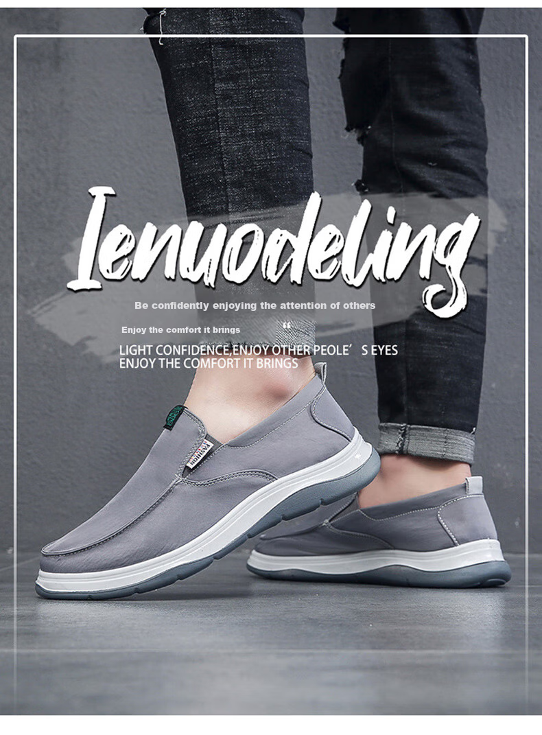 Weizhi Old Beijing Cloth Shoes Slip-On Loafers Casual Canvas Shoes for Men, WZ1041, Size 39 4