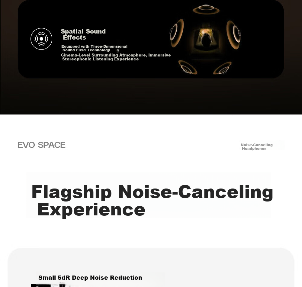 Manbuzhehuazai Evo Space Over-Ear Active Noise Cancelling Bluetooth Headphones, Bluetooth 5.4, Earth Brown, Dual Gold Certification, 93-Hour Battery Life, Compatible with Apple, Huawei, Xiaomi 16