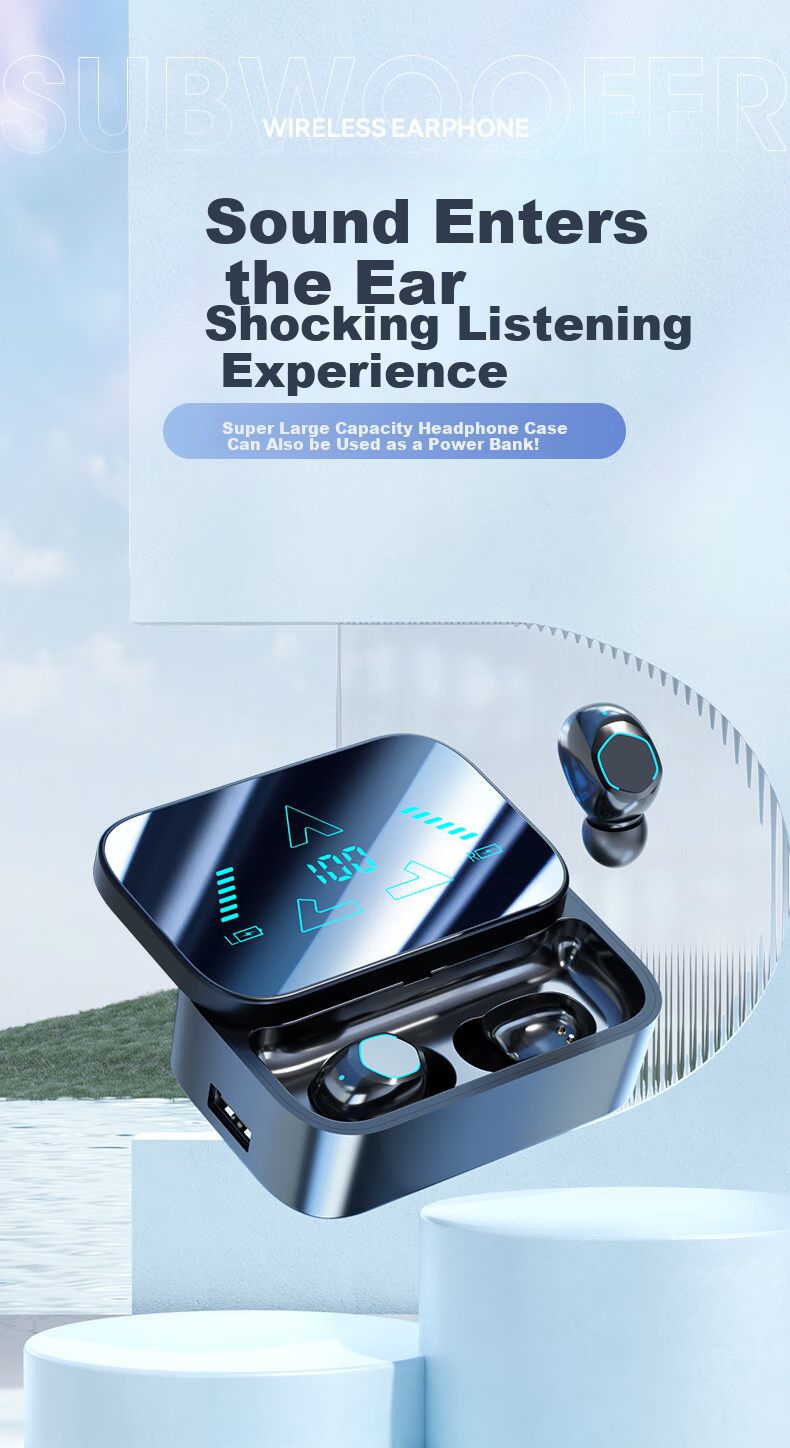 Chuangu 2025 Latest HiFi Sound Quality True Wireless In-Ear Bluetooth Earbuds Long Battery Life Noise Cancelling Sports Running Gaming Low Latency 1