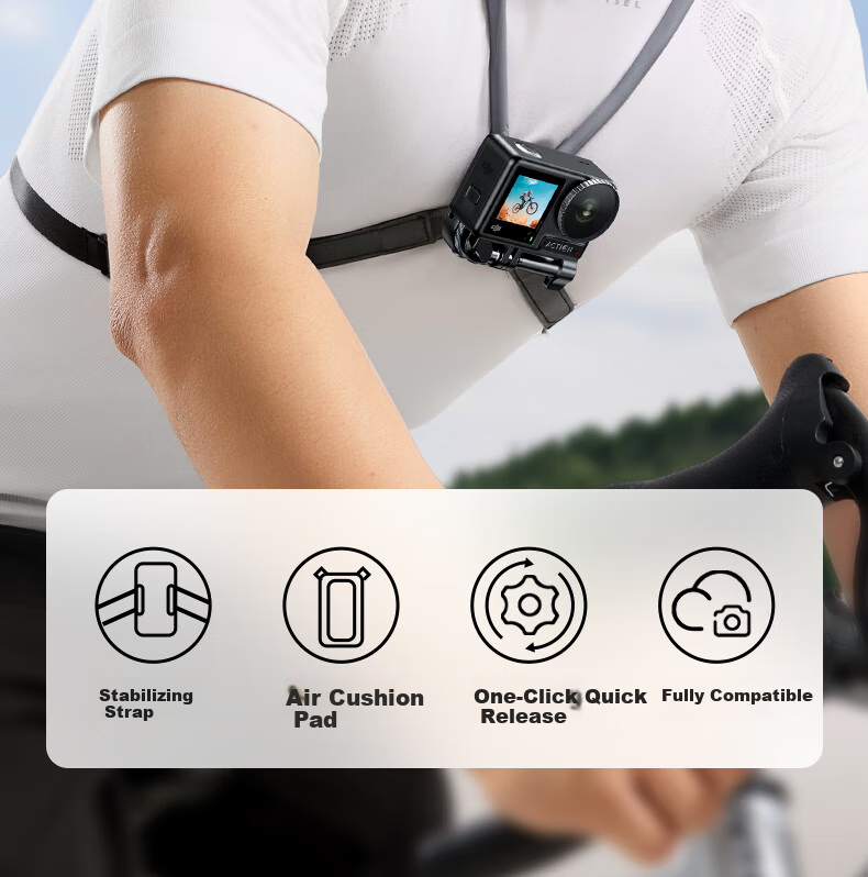 UGREEN Action Camera Neck Strap, First-Person Perspective Shooting for Vlog, Outdoor Cycling And Fishing Filming, Compatible with DJI Action6/5Pro/4/Insta360 AcePro2 Accessories 4