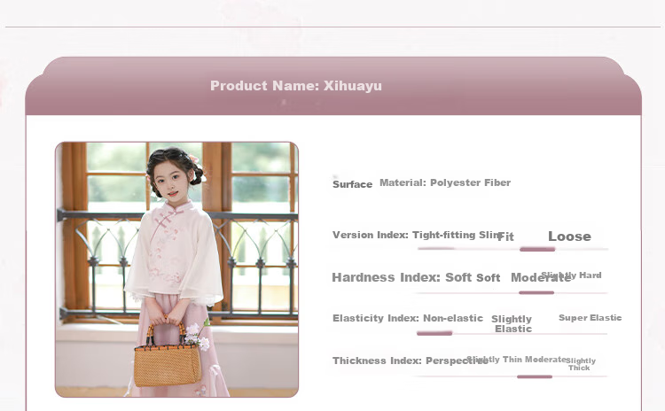 Qibo Hanfu Girls' Spring And Autumn 2026 Mid-Autumn Festival New Style Chinese-Style Tang Suit Children's Outfit Set, Floral Rain Pink, Size 140 4