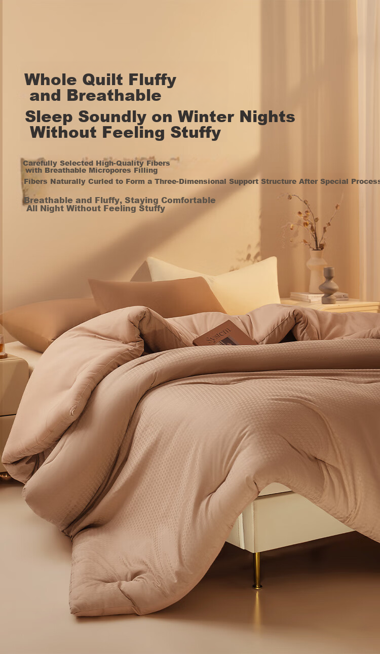 JD Original Thick Comforter, Straight Cover Quilt, Class A Antibacterial, No Washing Required, No Duvet Cover Needed, Warm And Fluffy, Autumn And Winter Quilt, 2*2.3m, Warm Gray 7