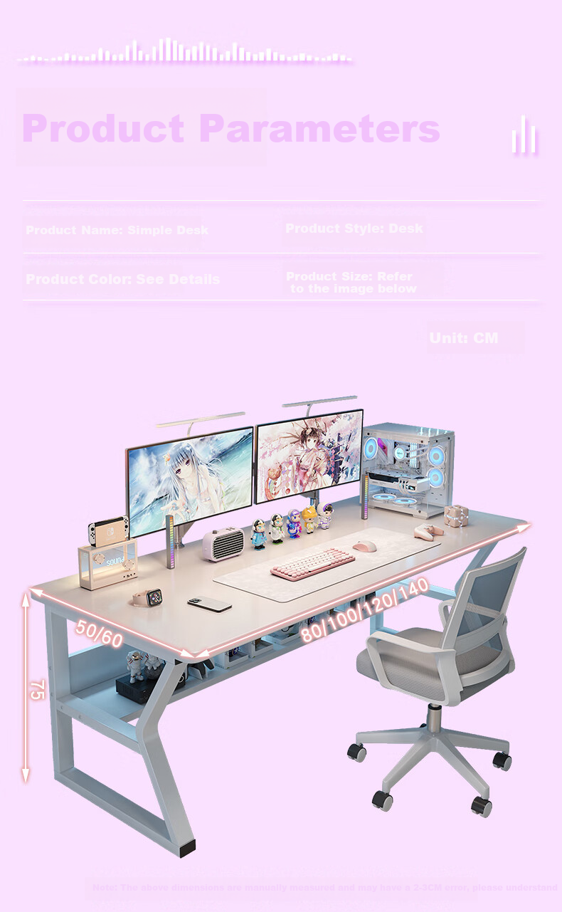 Shanshanmuyi Computer Desk, Home Gaming Desk, Simple Bedroom Desk, Student Desk, Office Study Table 8