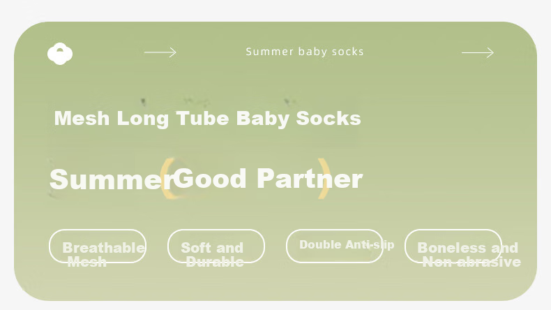 Shiyuejiejing Baby Socks, Summer Mesh Long Thin Style, for Boys And Girls, Mosquito-Proof, Over-Knee, Non-Binding, Children's Air Conditioning Socks 1