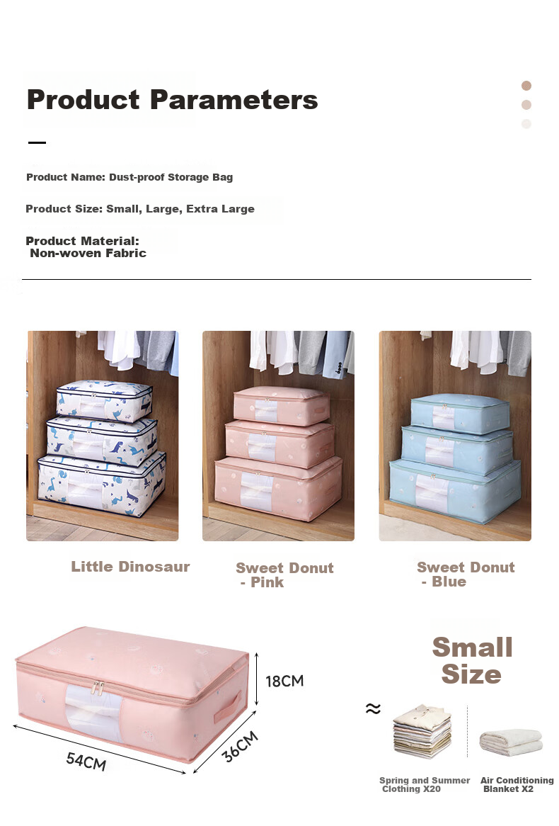 Baicaoyuan Storage Bags for Clothes And Quilts, Moving Packing Bags, Large Dinosaur Design, Extra Large Size, Pack of 2 7