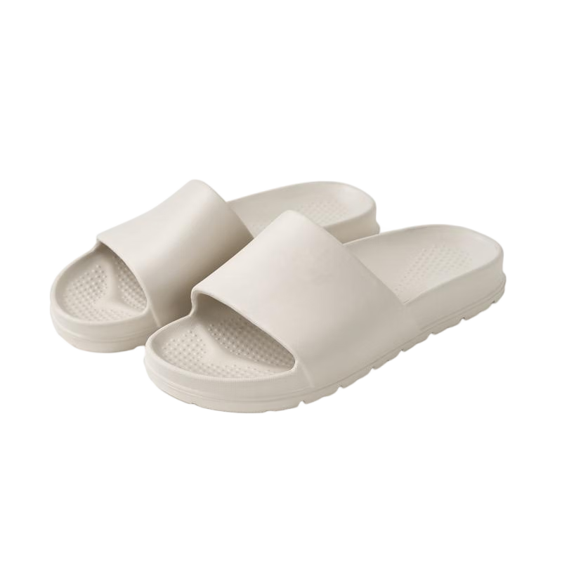 Jiayi Slippers, Unisex Sandals, Thick-Soled Soft Elastic Outdoor Slippers, Home Bathroom Slippers, Beige, Size 36-37, JY2521