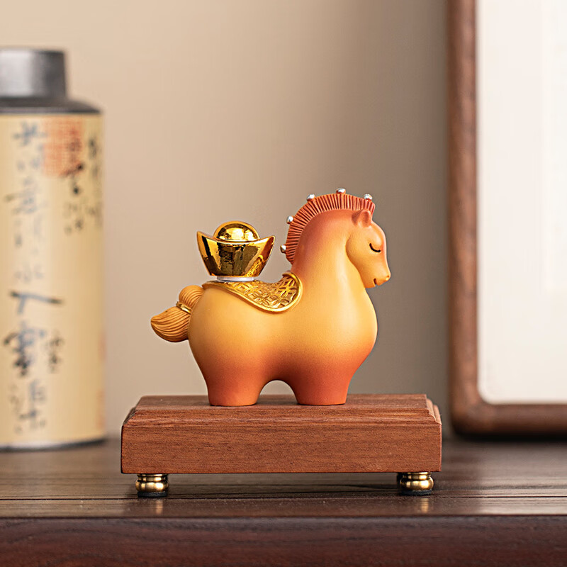 Kongsheng Guochao Prosperity Horse Orange Creative Corporate New Year Gift Premium Souvenir Friend Birthday Gift Year of the Horse Ornament