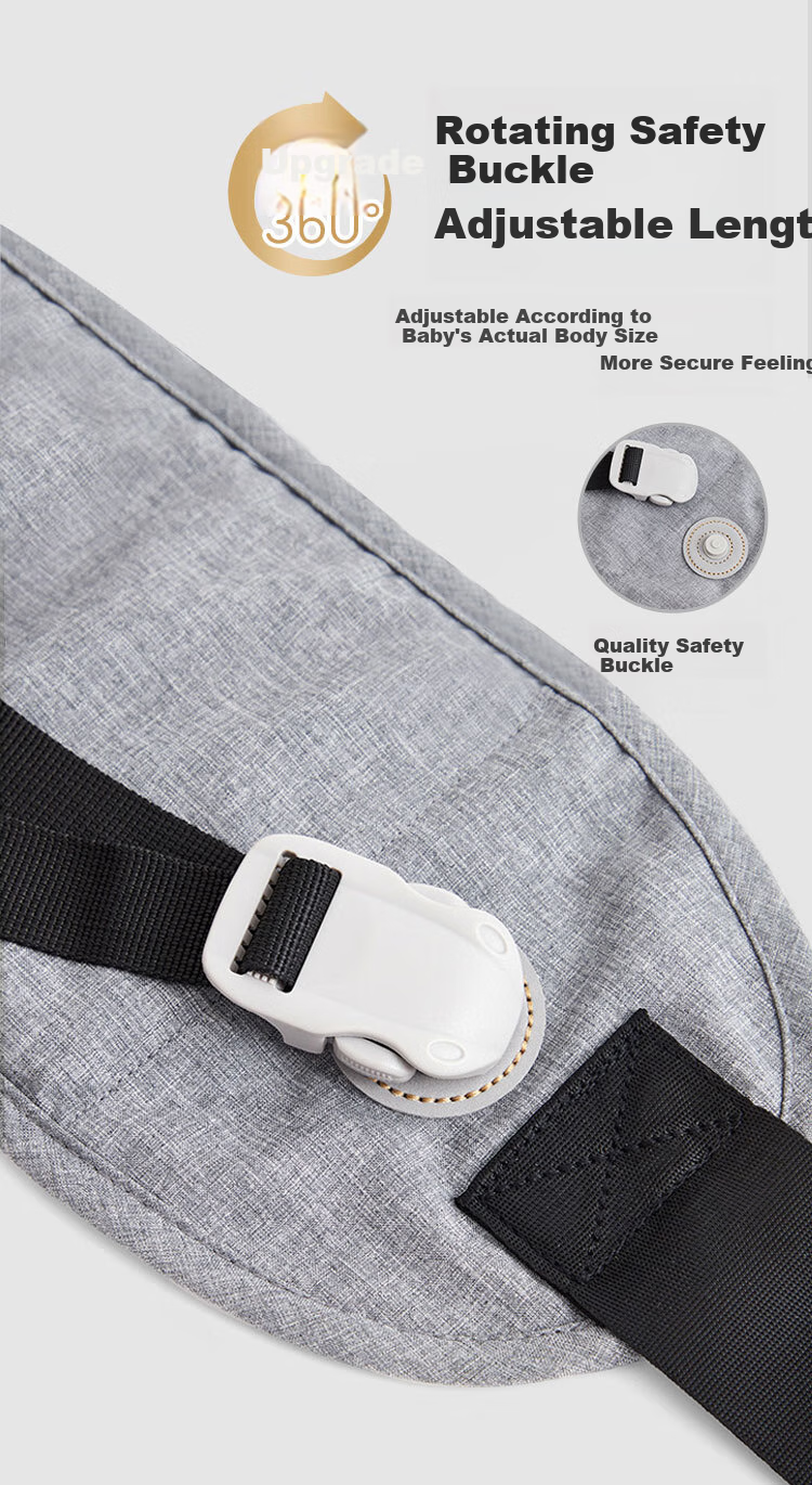Aibaoshi Baby Carrier Front-Facing Design, Hands-Free Baby-Carrying Aid, Crossbody Strap Waist Stool, Upgraded Waist Protection, Energetic Gray M353 7