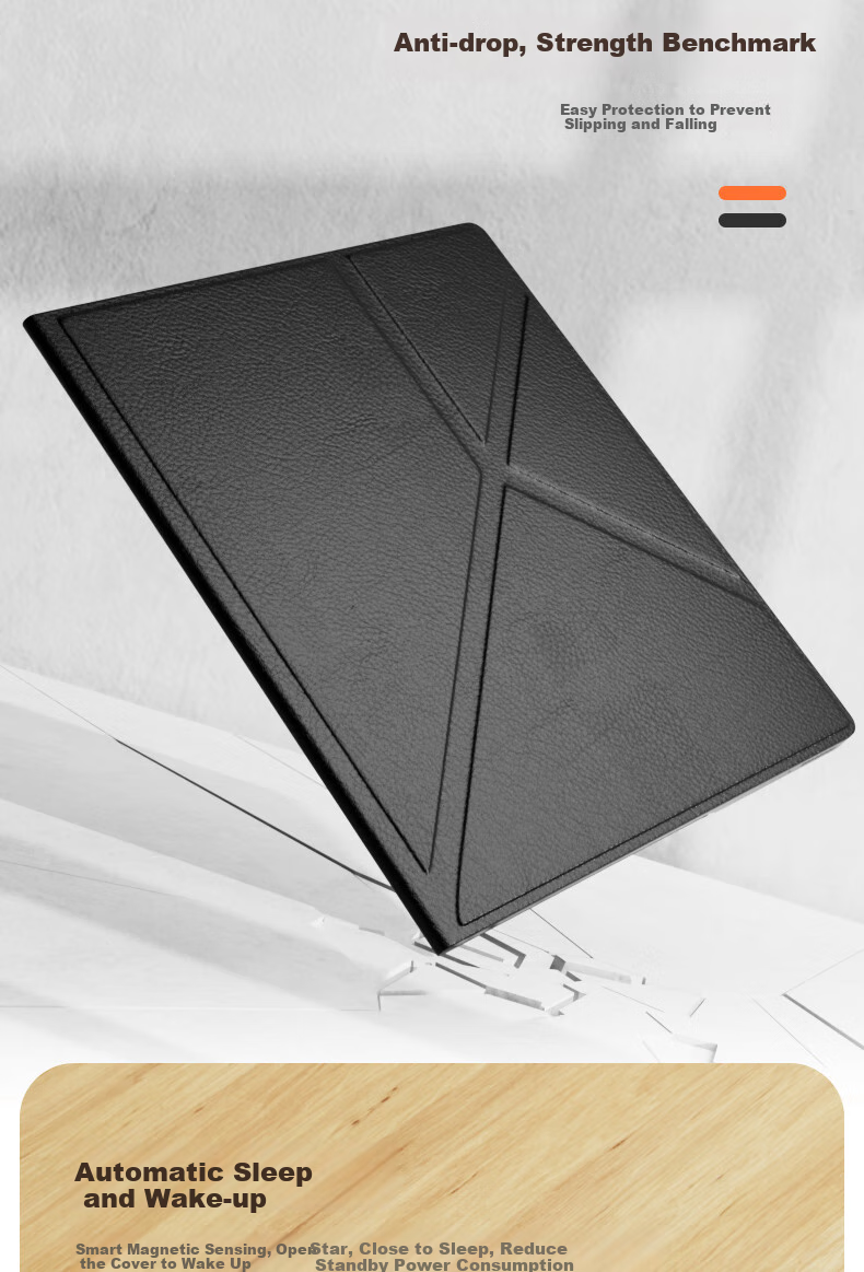 Hanlinyue Compatible Magnetic Folding Stand for Palm Reader Light3 Turbo Neo2, E-Book Protective Case with Wake-Up Function, Black Butto 3