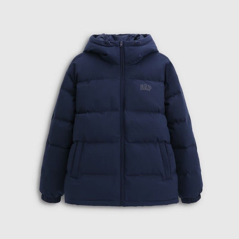 GAP Men's 2025 Autumn New Logo Loose Fit Hooded Puffy Down Jacket Versatile Warm Coat