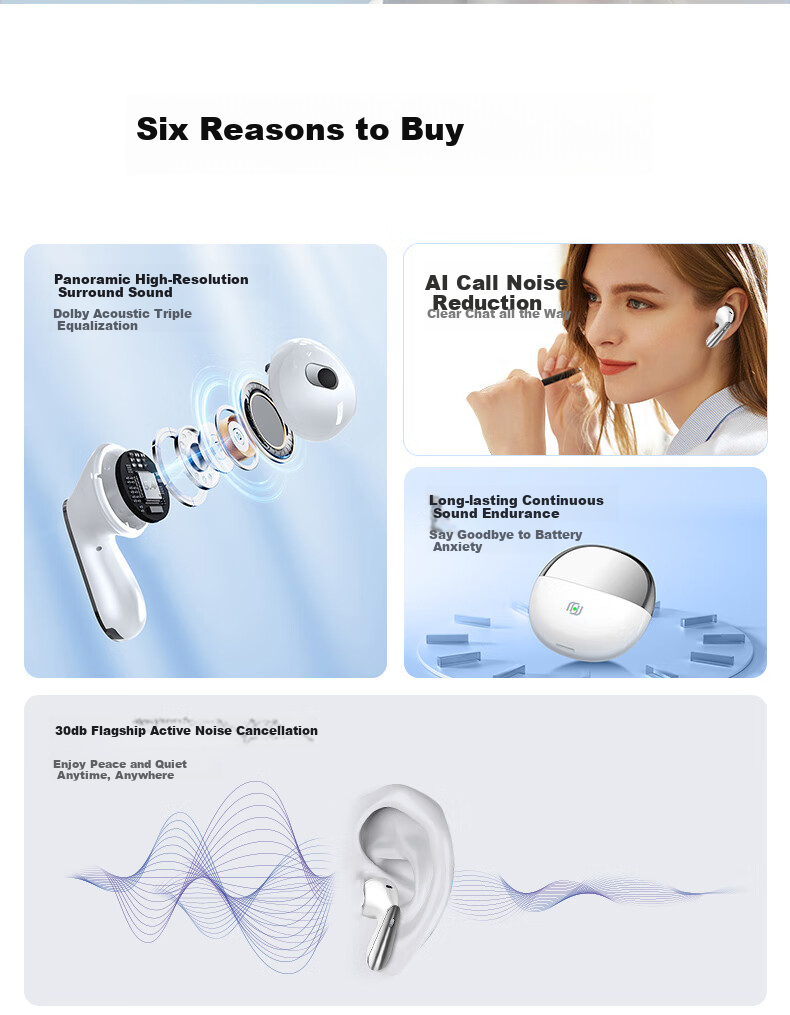 Jingji Ultra-Long Battery Life Sports Running Fitness Sweat-Resistant Comfortable Long-Wear Non-Painful Open-Air AI Calling Noise-Cancelling Bluetooth Headphones, 2026 New Model Compatible with Apple Huawei Xiaomi 4