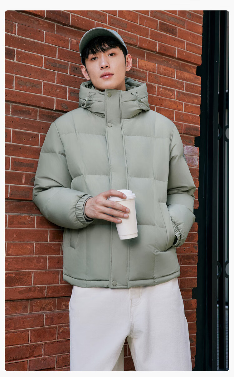 SNOWFLYING 2025 Autumn New Men's Short Hooded Down Jacket Business Casual Fashion Thick Warm Cold-Resistant 9