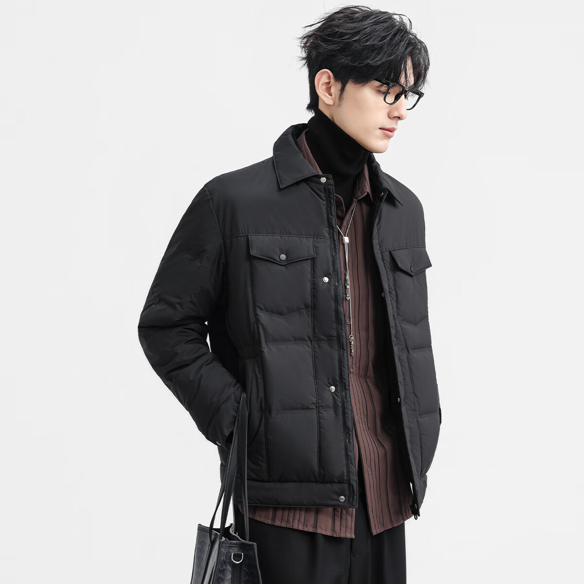 SNOWFLYING Lightweight Down Jacket Men 2025 New Business Casual High Loft Comfortable 90% Down Warm Cold-Resistant Coat