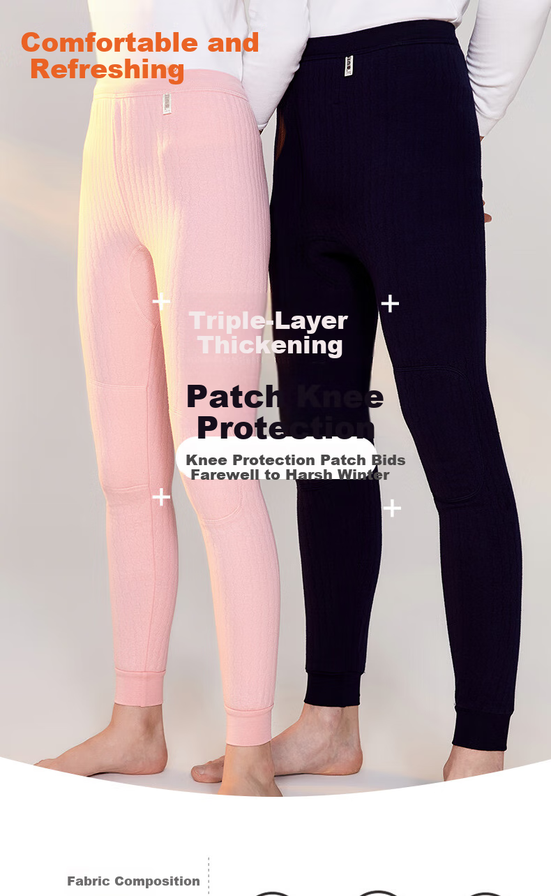 Yiershuang [Triple-Layer Thickened 100% Pure Cotton] Thermal Pants Knee Protection Patch Pants for Men And Women, Middle-Aged And Elderly Autumn Pants Cotton-Lined Pants for Fall And Winter 1