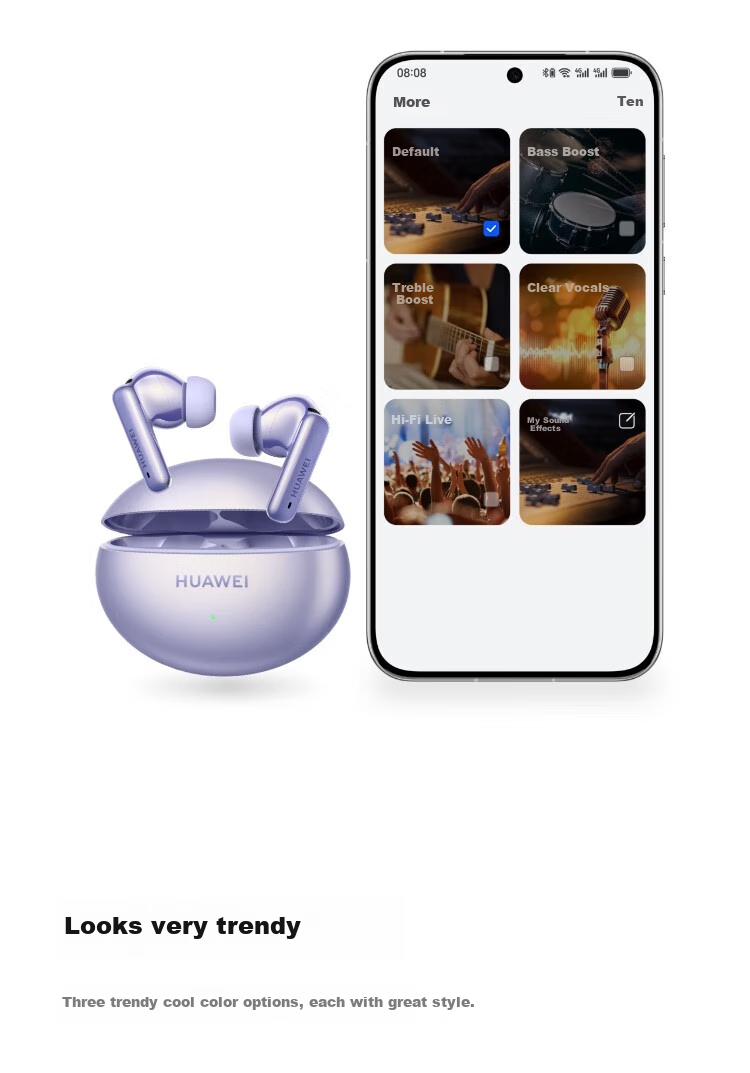 HUAWEI FreeBuds 6i True Wireless Noise-Cancelling Bluetooth Earphones, Flagship-Level Noise Reduction Music Gaming Entertainment Headphones, Compatible with Android/iOS Phones, Sky White 14