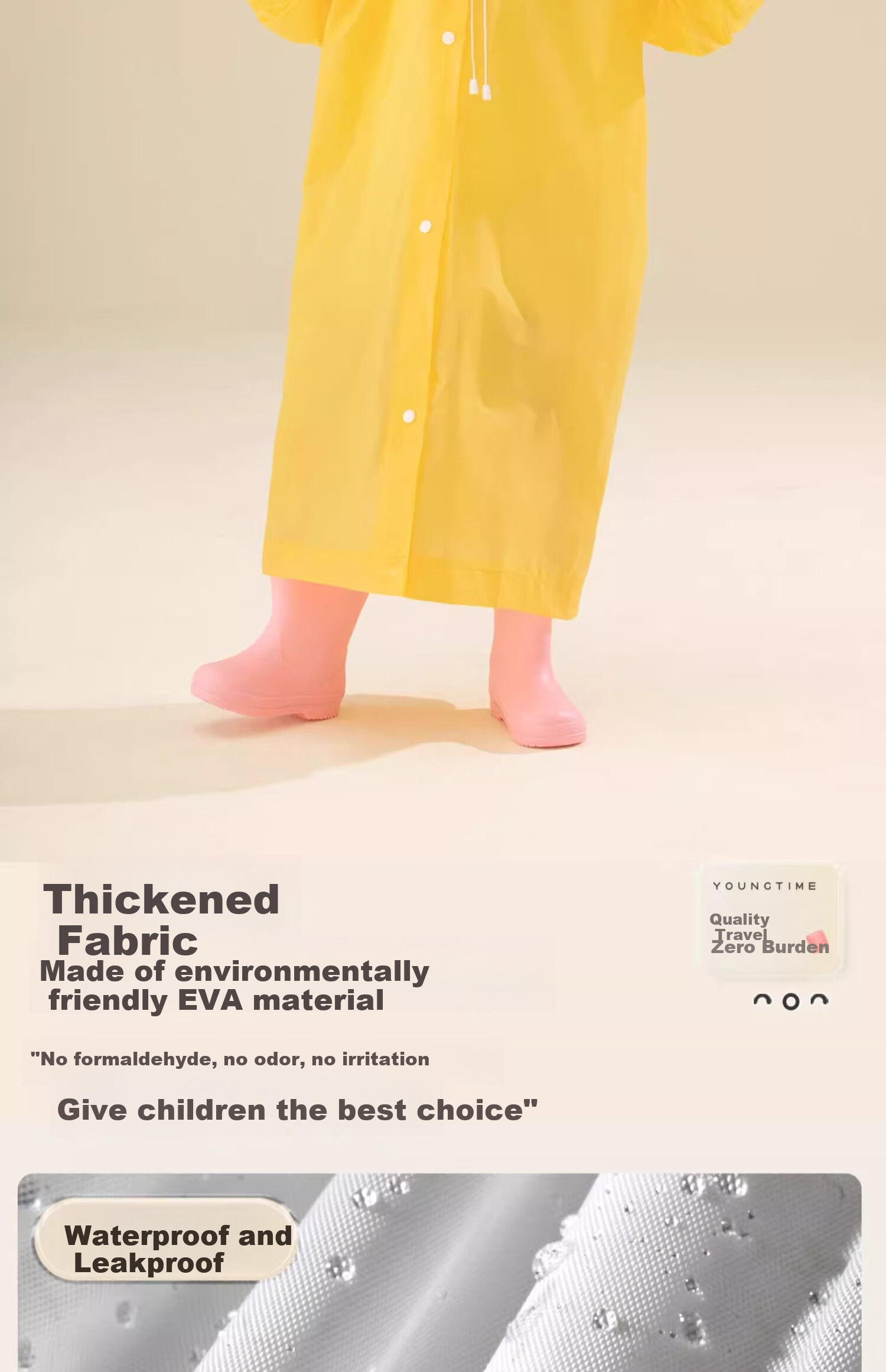 Youshiguang Disposable Raincoat for Children, Thickened Transparent, Enlarged, for School Backpack, Spring Outings, Elementary School Rain Poncho for Boys And Girls 7