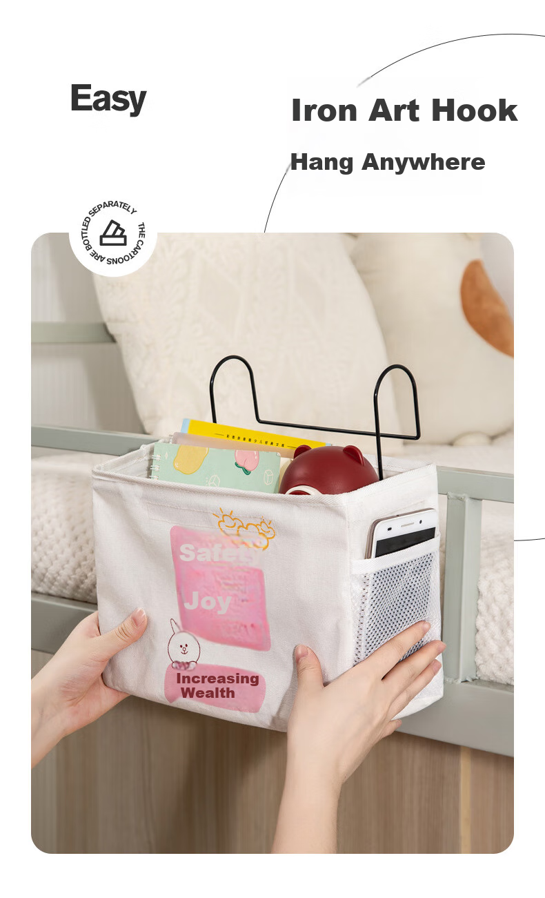 Fanyejia Dorm Bedside Storage Hanging Bag, Bedside Organizer Rack, Bunk Bed Helper for Students, Bedside Clutter Organizer Basket 6
