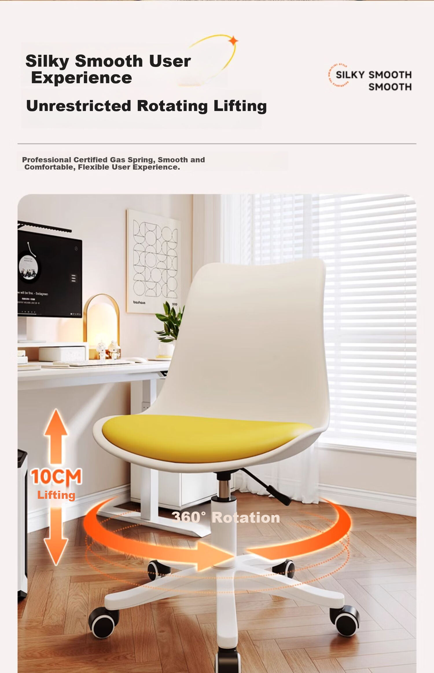 Muhanyue Computer Chair, Women's Makeup Chair, Gaming Chair, Sofa Chair, Study Chair, Seat Chair, Ergonomic Chair, Height Adjustable Swivel Chair 7