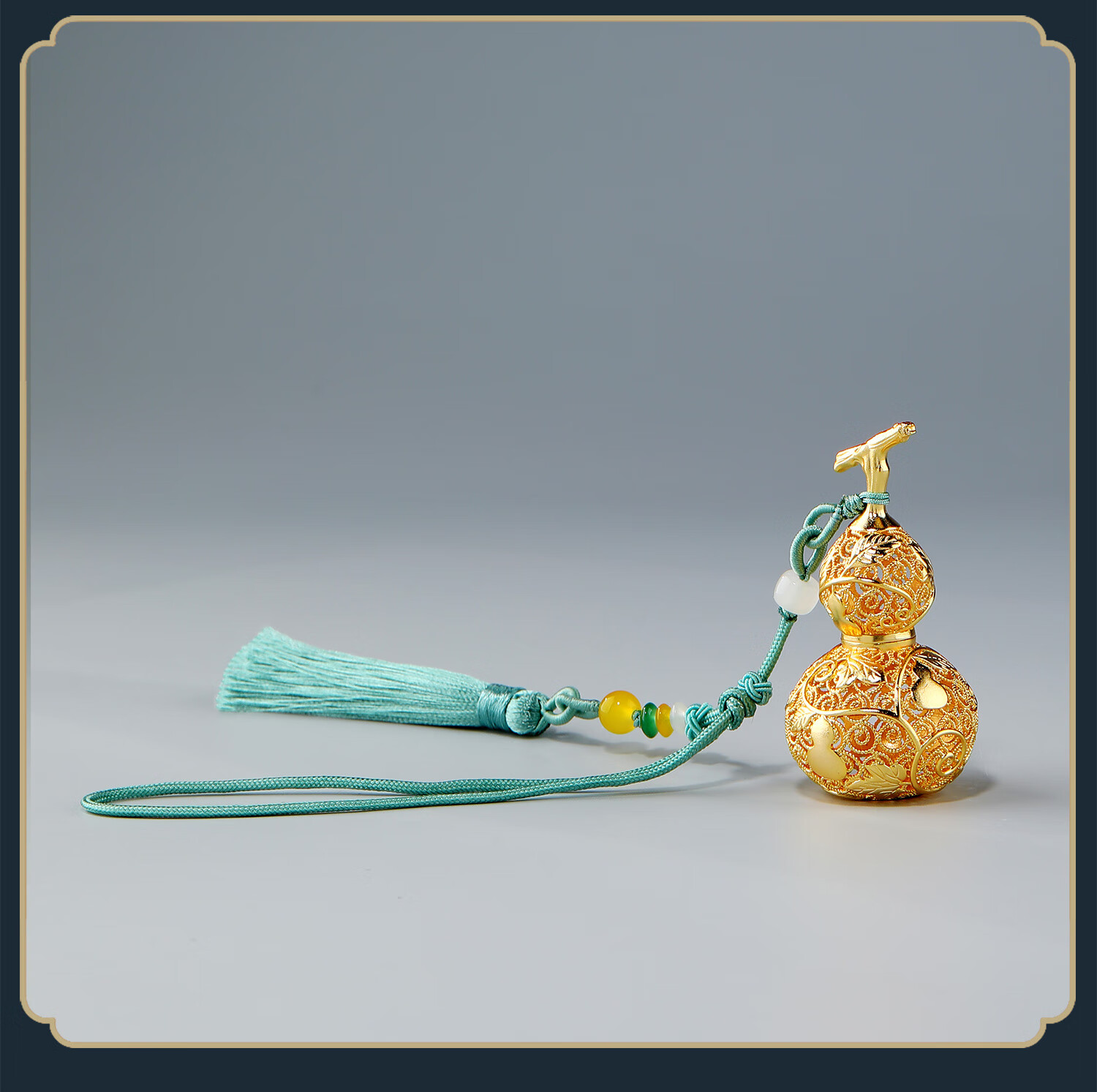 Daming Copper Craftsman Fortune and Happiness Filigree Small Gourd Copper Ornament Car Hanging Keychain Office Desktop Opening Creative Decoration 1
