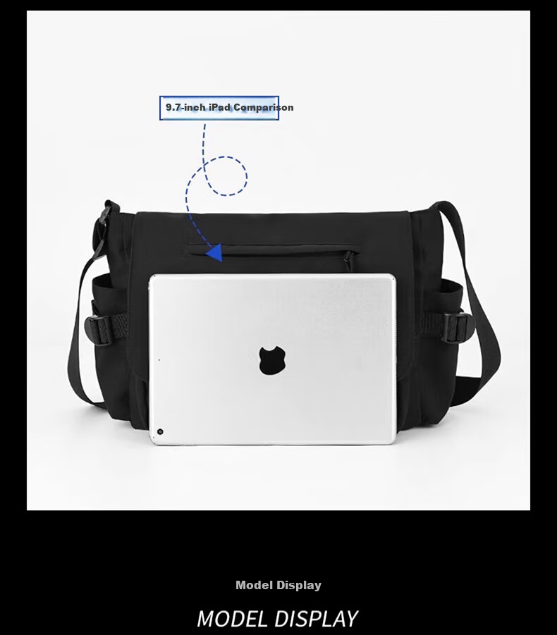 Huili Canvas Shoulder Bag for Men, 2025 New Style, Portable Large Capacity Commuter Casual Crossbody Bag for Me 9