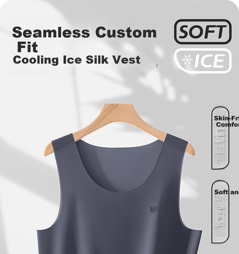 Hengyuanxiang [10A Antibacterial] Large Size Men's Vest, Ice Silk Seamless Autumn Thin Quick-Dry Sleeveless Undershirt Tank Top 1