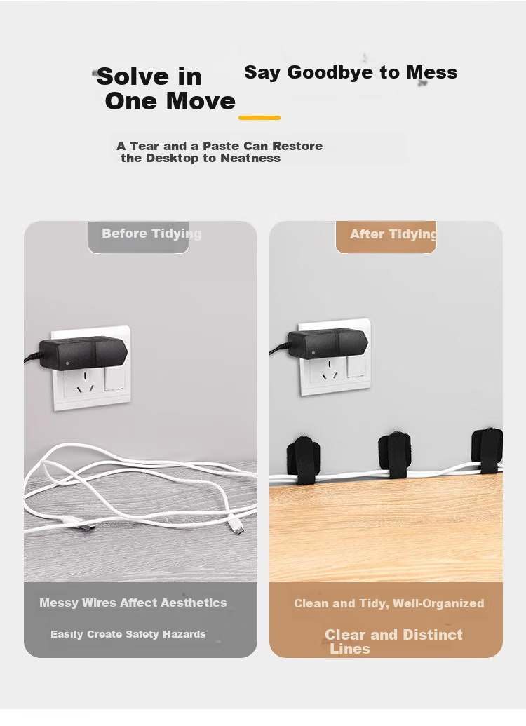 Dengbi Magic Tape Cable Tie, Data Cable Organizer, Wire Management Tool, Cable Tie for Power Cords And Bundles, Cuttable And Adjustable Cable Fastener 2