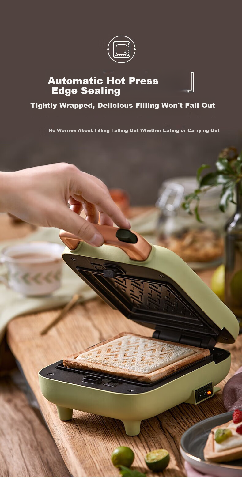 Bear Sandwich Maker, Electric Griddle with Removable Parts, Double-Sided Heating, Home Breakfast Machine, Light Meal Maker, Waffle Maker, Toast Press And Grill 7