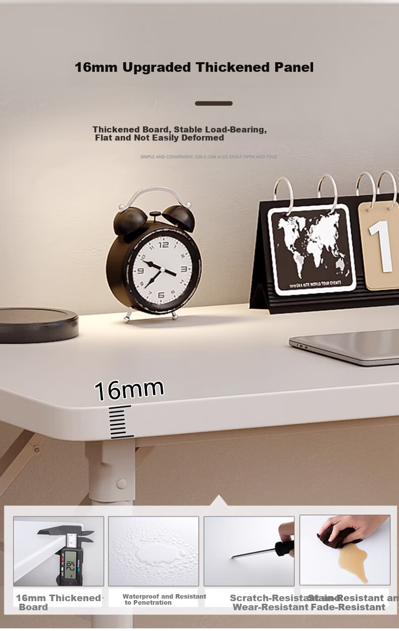 Jingcai Computer Desk, Foldable Home Desk, Study Table, Office Desk, Training Table, Long Table JZ35 White 120*60cm 1