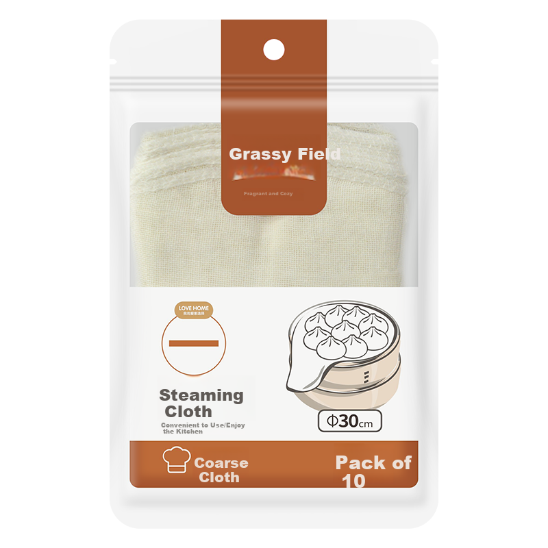 Fangcaodi Round Steamer Cloth, 30CM*10 Pieces, Coarse Cotton Steamer Liner, for Steaming Buns And Dumplings, Non-Stick Drawer Cover for Home Use 3