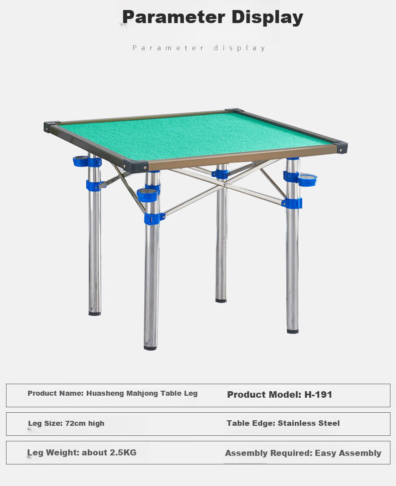 Huasheng Folding Mahjong Table And Chess Table Dual-Use for Home, Outdoor Camping, Quiet Mahjong Table H-191 with Separate Table Legs 4