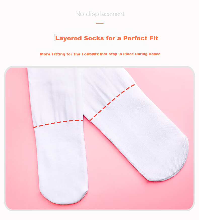 Aiwuge Children's Thermal Dance Socks, White Exam Practice Socks, Base Layer, Wearable Outside, Pantyhose, 900D, XL Size 7