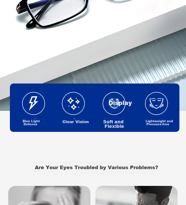 Cuntiandaofu Reading Glasses, High-Definition Anti-Blue Light Reading Glasses, Ultra-Light And Stylish, Black, 100 Degrees [Recommended for Ages Below 50] 2