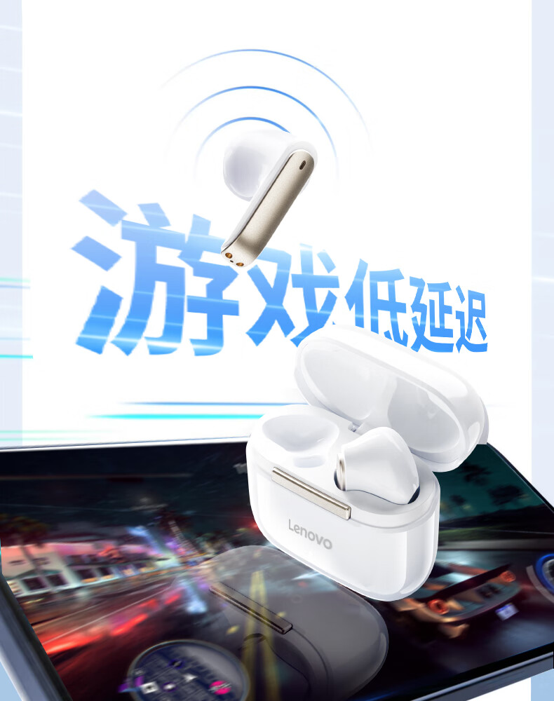 Lenovo [Ultra-Low Latency | E-Sports Grade] Gaming Headset, Bluetooth 5.4 Wireless Earphones, Semi-In Sound Positioning, RGB Lighting Effects, Long Battery Life, High-Definition Audio Quality, TG101 Moon Rock White 9