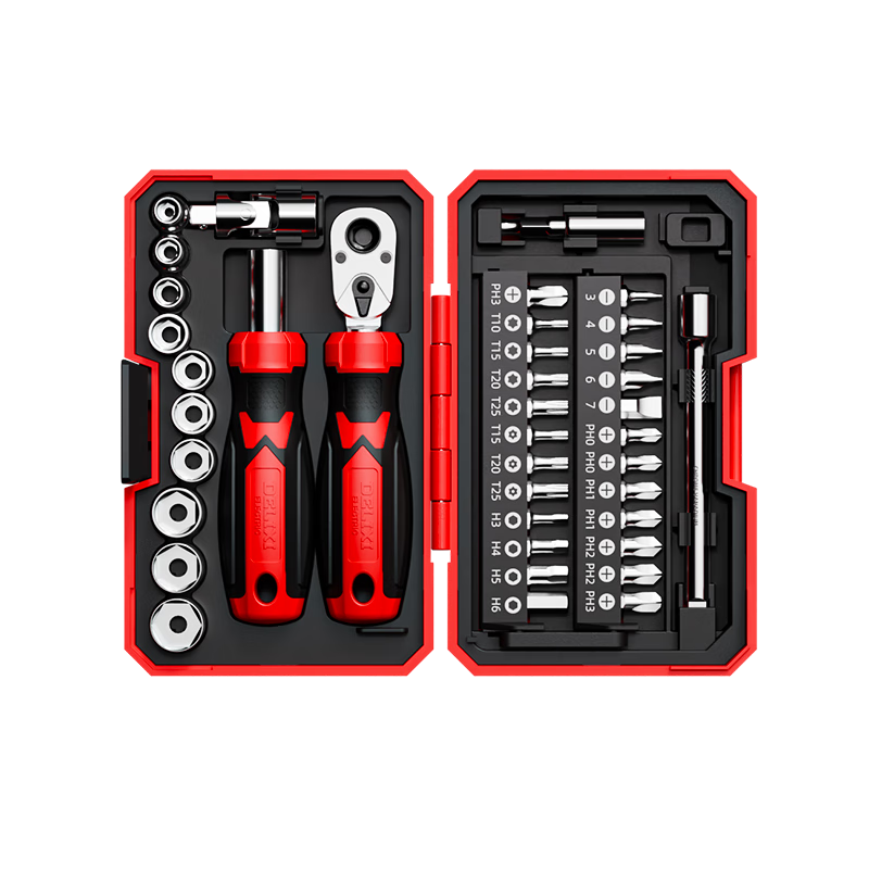 Delixi Ratchet Wrench Set Screwdriver Tool Motorcycle Magic Box Tool Kit Socket Knight Repair Combination