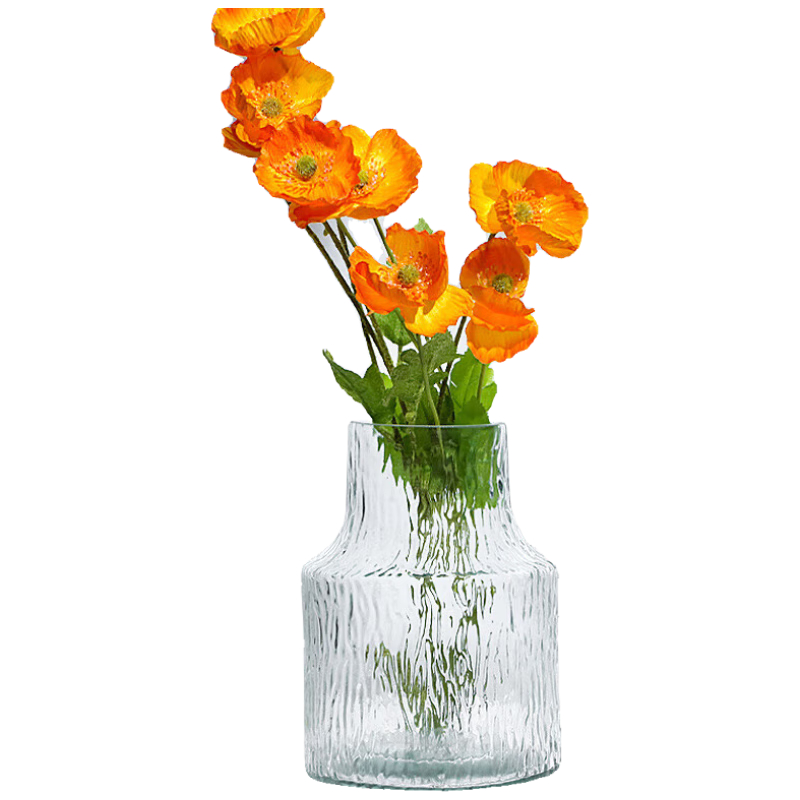 Shengshi Taibao Glass Vase Artificial Flower Arrangement Imitation Flower Holder Desktop Living Room Decoration Glacier Transparent Model