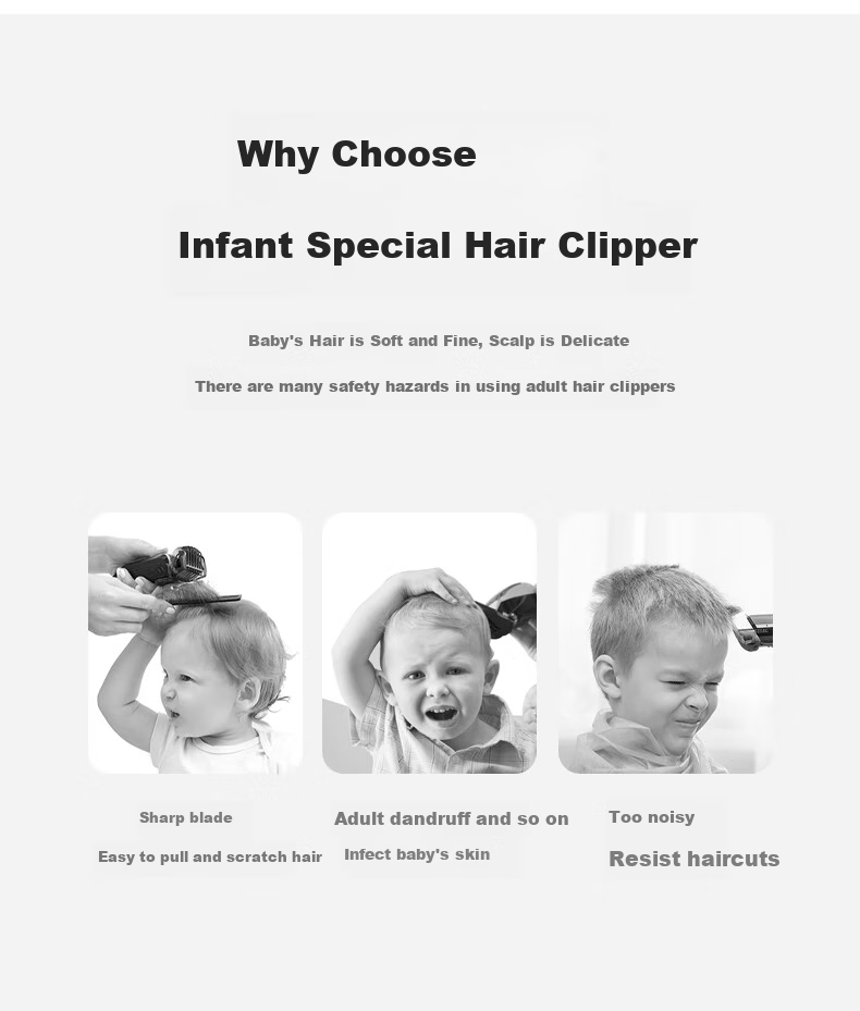 Shiyuejiejing Automatic Hair-Removing Baby Hair Clipper, Children's Hair Trimmer, Waterproof Low-Noise Quiet Hair Cutter Electric Shaver 6