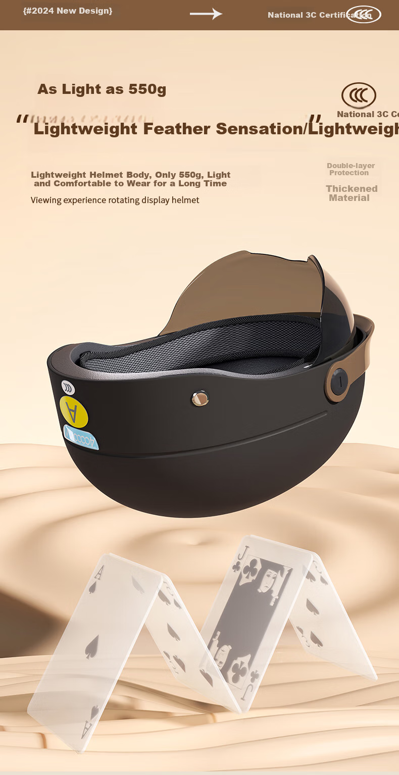 Siwangongli New National Standard 3C Certified Electric Vehicle Helmet, Summer Half-Helmet for Men And Women, Sun Protection Visor, All-Season Universal Electric Motorcycle Safety Helmet SWY6749 10