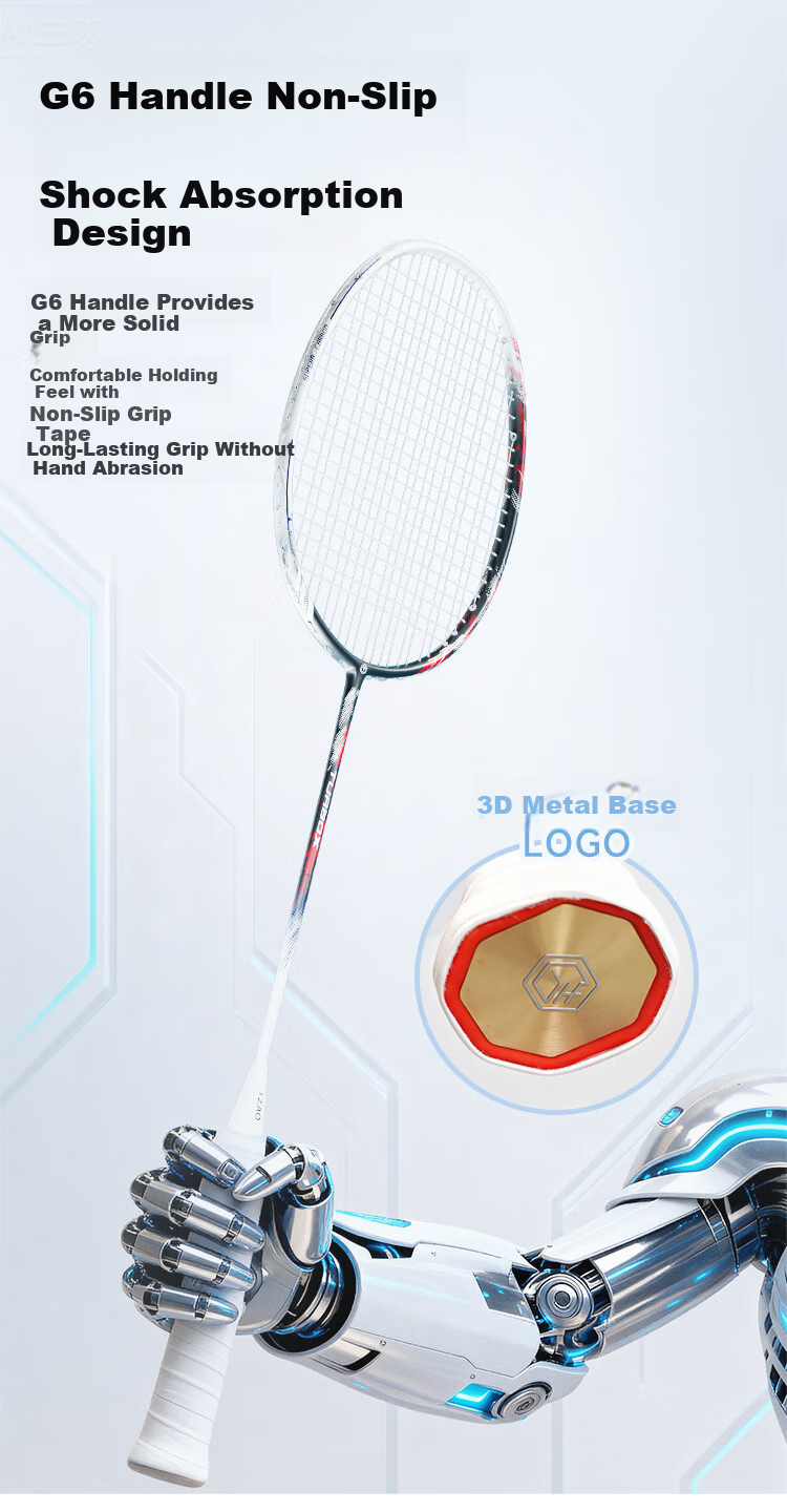 JD Original Paojun 100 Full Carbon Ultra-Light Badminton Racket, 4U Pre-Strung 32 Lbs Offensive Type, Secondary Shaping 10