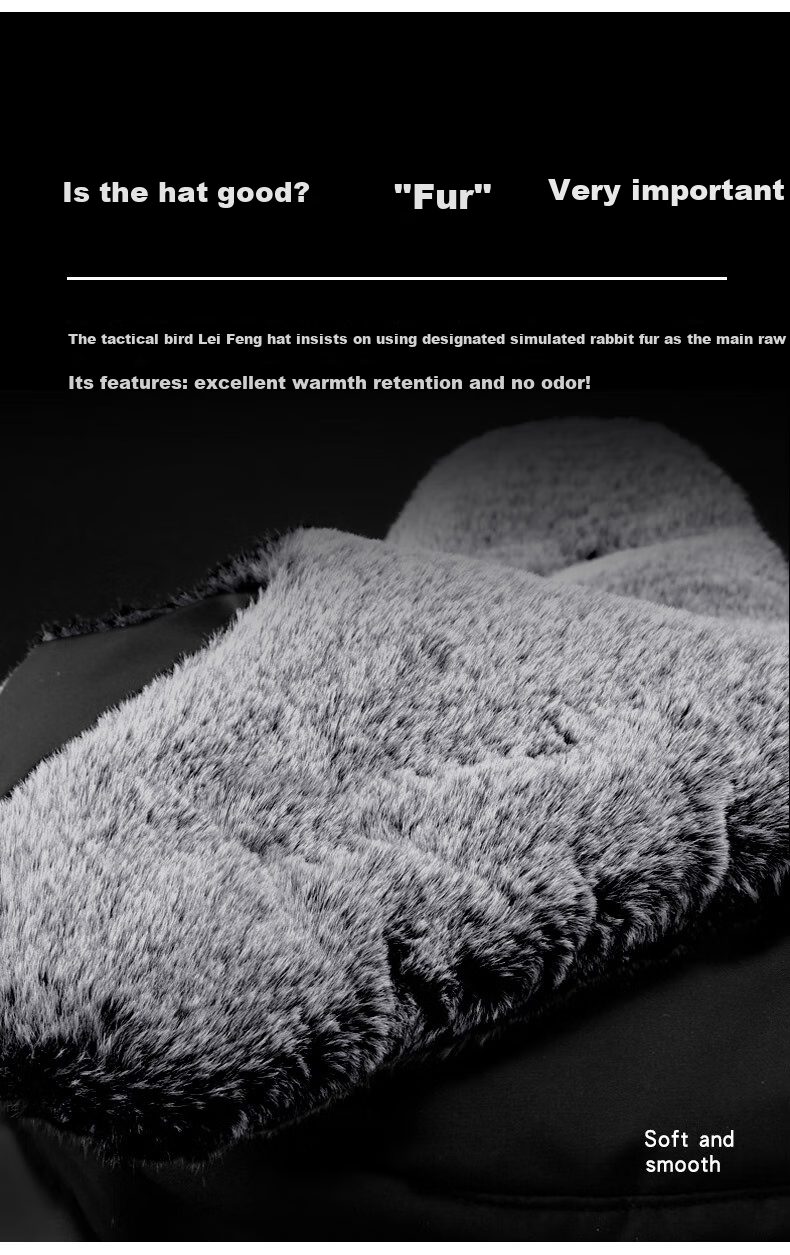 Zhanshuniao Winter Warm Beanie Hat for Men, Large Size Cold-Proof Windproof Ear Protection Cotton Hat for Cycling in Northeast China 8