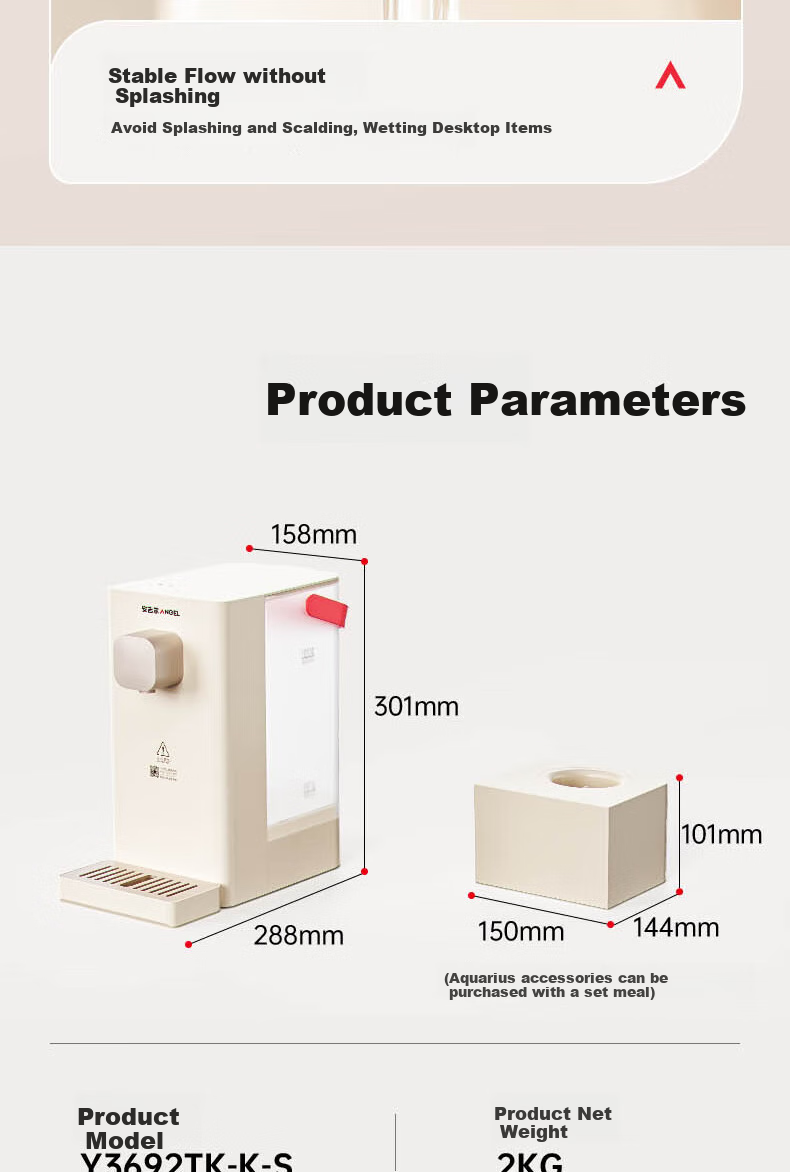 Anjier Instant Hot Water Dispenser, Home Desktop No-Installation All-In Machine, Portable Milk Maker And Direct Drinking Machine, Small Electric Kettle Y3692 13